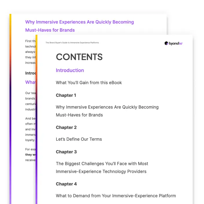 ByondXR | eBook | The Brand Buyer’s Guide to Immersive-Experience Platforms