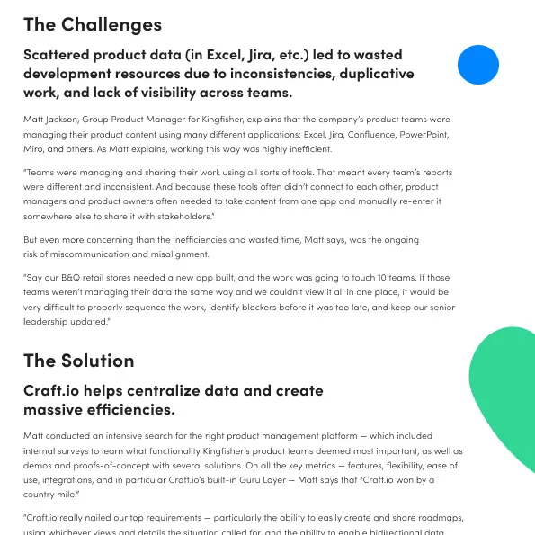 Craft.io | Case Study | King Fisher | 1/3