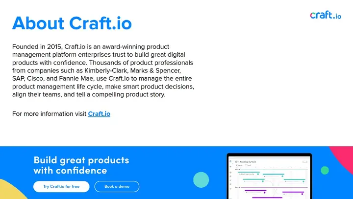 Craft.io | Report | State of Product Management Report 2023 | About page