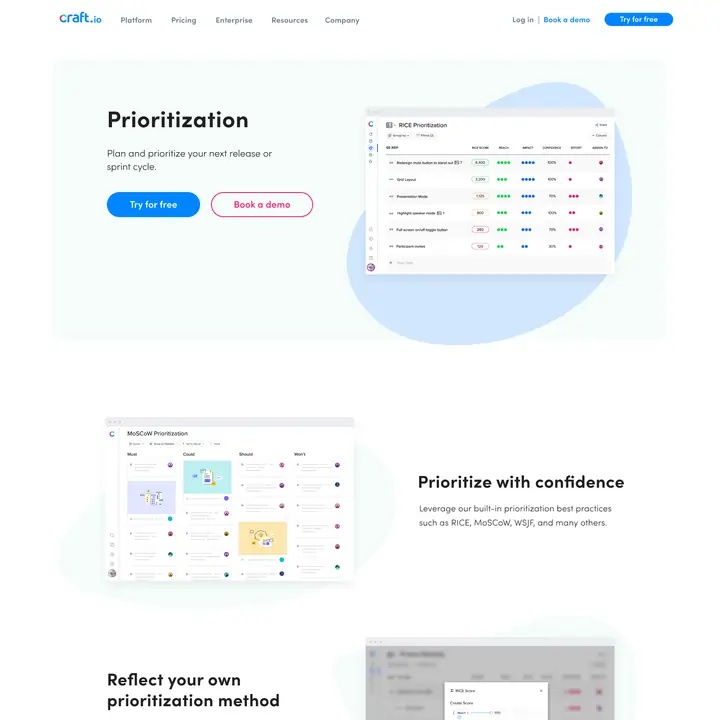 Craft.io | Website | Prioritization