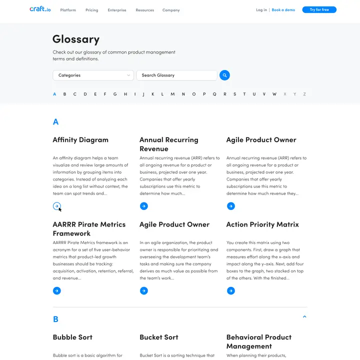 Craft.io | Website | Glossary Lobby