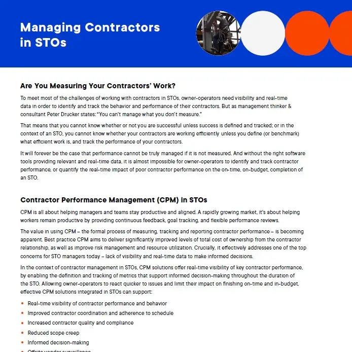 Mobideo | eBook | Contractor Management In STO| 3