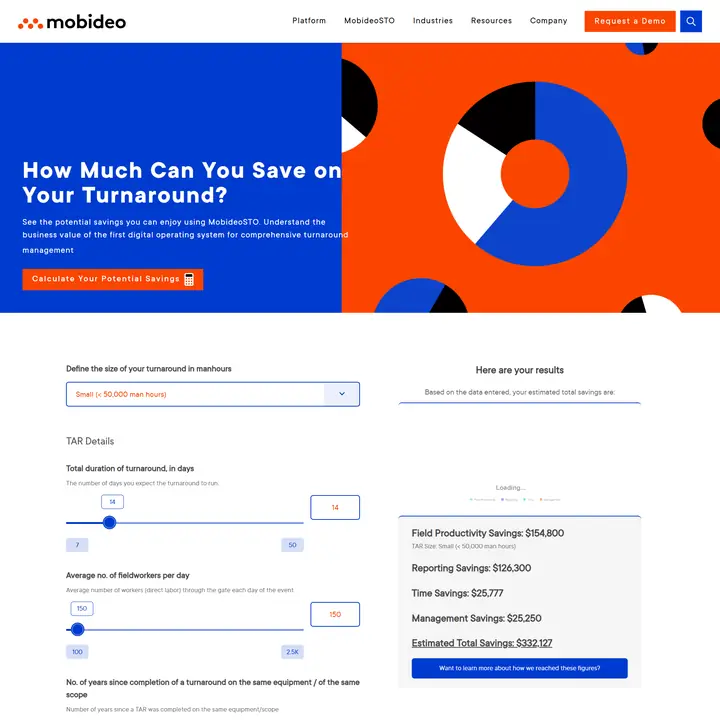 Mobideo | Website | Value Calculator
